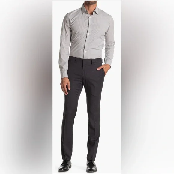 Reaction Kenneth Cole | Pants | Reaction Kenneth Cole Dark Blue Houndstooth Skinny  Dress Pants 36x32 Nwt | Poshmark